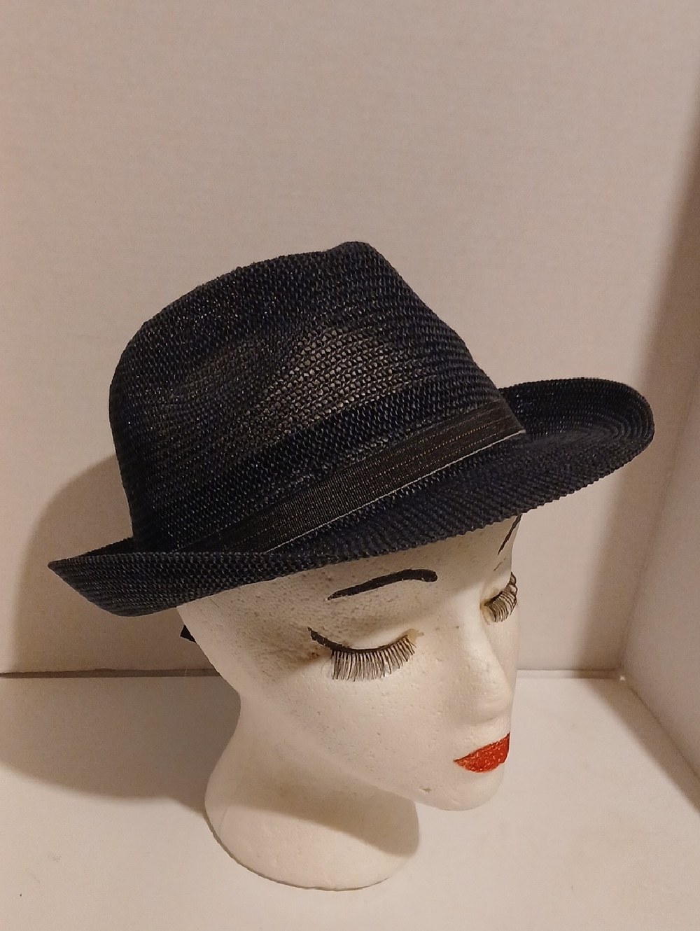 Classic Black Straw Fedora Hat for Men